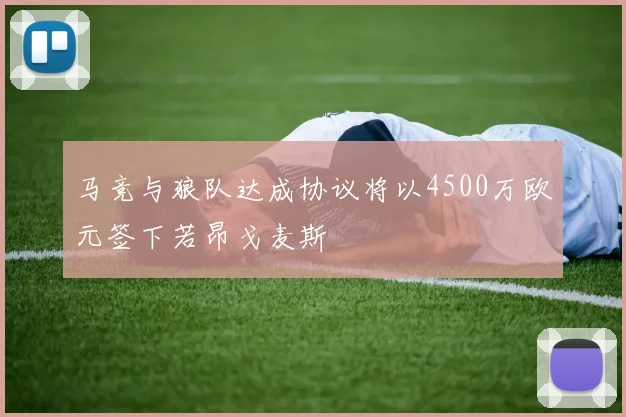 马竞与狼队达成协议将以4500万欧元签下若昂戈麦斯